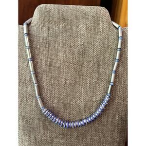 Men’s 18" Lapis Lazuli & Labradorite Necklace Diamond Cut Blue Stone
